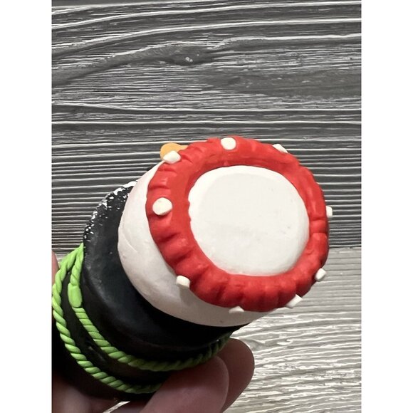 Whimsical Snowman Head Tall Top Hat Clay Christmas Ornaments 3.25” Set Of 2 - Picture 9 of 10